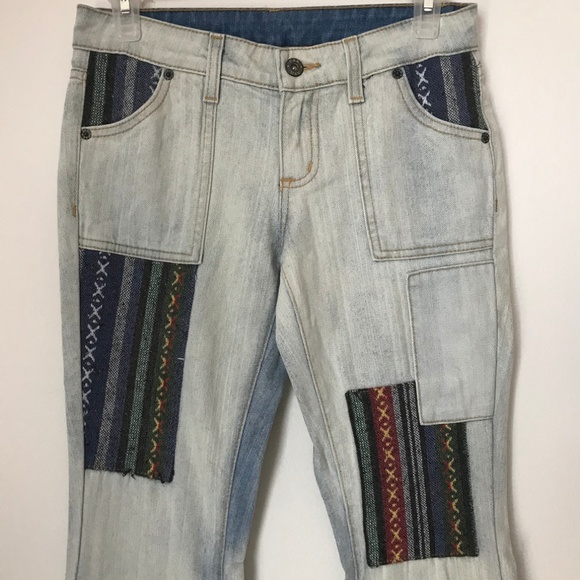 [LF] Carmar Patch Bell Sleeve Flare Denim Jeans - Picture 2 of 5